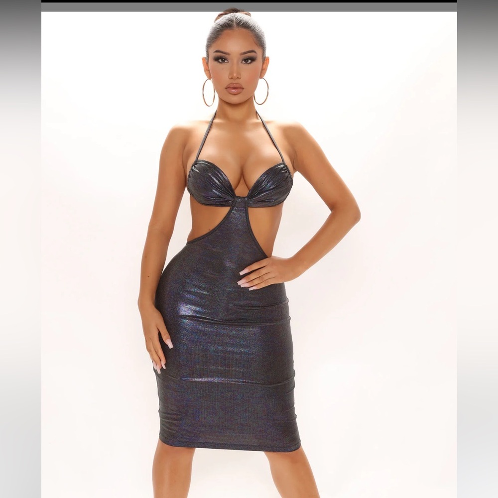 Fashion Nova meet me in 10 midi dress NWT